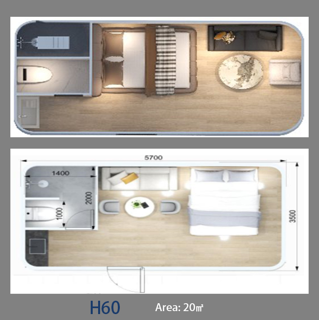 Drawing of the capsule house